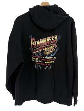 Joe Bonamassa 2025 Full Zip Hoodie Men’s 2XL Black Zip Up Hoodie Sweatshirt
